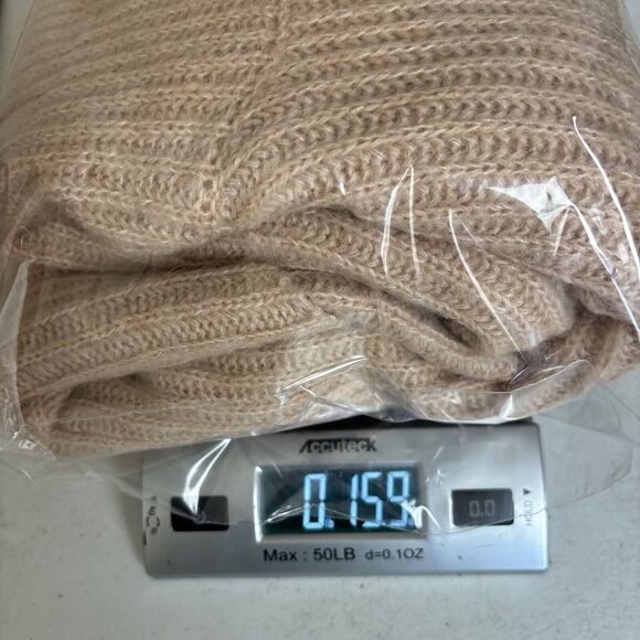 J Crew Point Sur Sweater Womens Medium Peach Turtleneck Ribbed Chunky Cozy - Picture 9 of 10